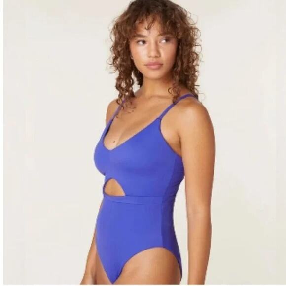 NWT Andie The Samoa Cutout OnePiece Swimsuit Removable Cups XL Lapis Purple - Picture 1 of 12